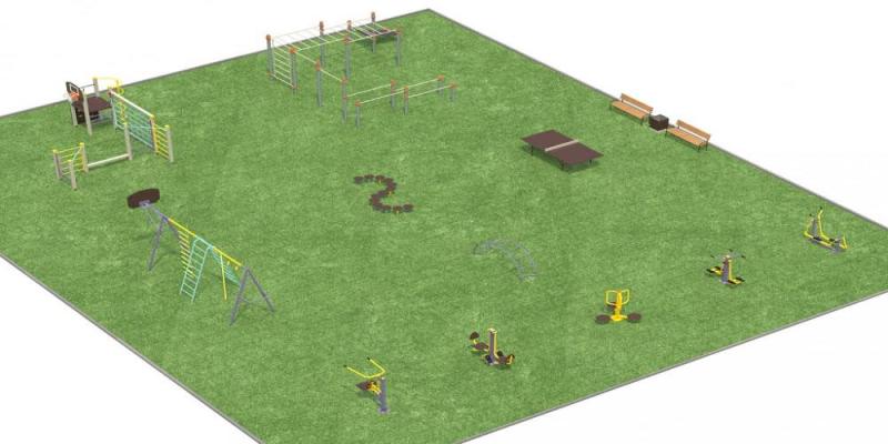 Дизайн проект спортплощадки разновозрастной  в Республике Дагестан