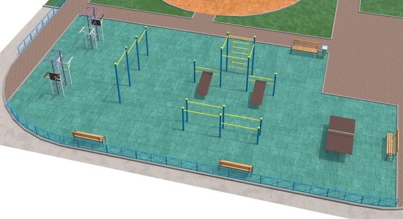 Проект спортивной площадки с столом теннисным в Республике Дагестан