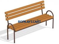Парковая лавочка со спинкой МАФ 1605 в Республике Дагестан