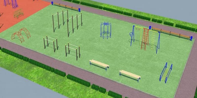 Проект детско-спортивной площадки для школы - детсада в Республике Дагестан