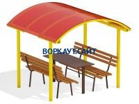 Стол и лавки под навесом МАФ 4005 в Республике Дагестан