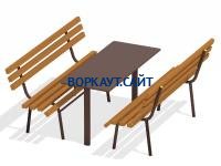 Дачный комплект из 2 лавочек и стола МАФ 1620 в Республике Дагестан