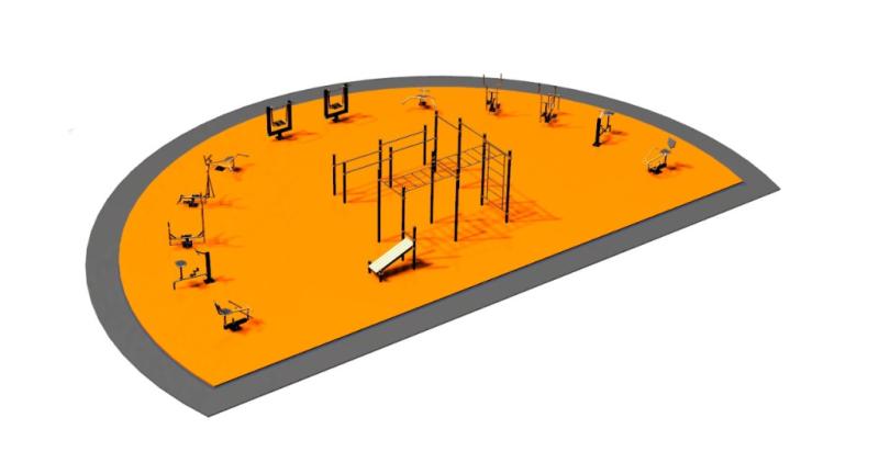 Дизайн проект спортплощадки Полукруглая в Республике Дагестан