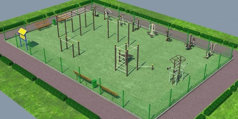 Проект спортивной воркаут площадки с уличными тренажерами - 1467400 рублей в Республике Дагестан