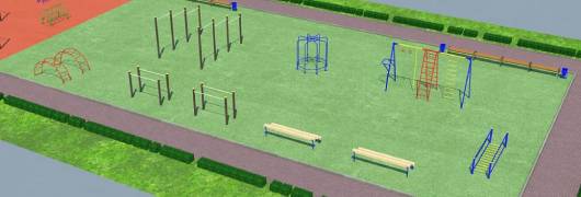 Проект детско-спортивной площадки для школы - детсада в Республике Дагестан