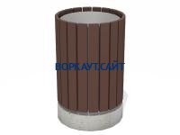 Урна деревянная круглая с бетонным основанием МАФ 1632 в Республике Дагестан