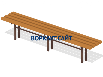 Двухметровая лавочка без спинки 2 м МАФ 1602 в Республике Дагестан