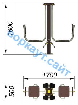Уличный тренажер "Жим ногами горизонтальный " УТ 003 в Республике Дагестан
