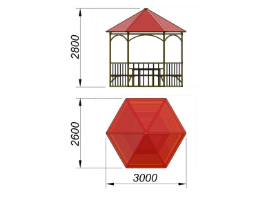Беседка со столом и лавками МАФ 4121 в Республике Дагестан