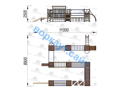 Детский спортивный комплекс Полоса препятствий ДСК 3116 в Республике Дагестан