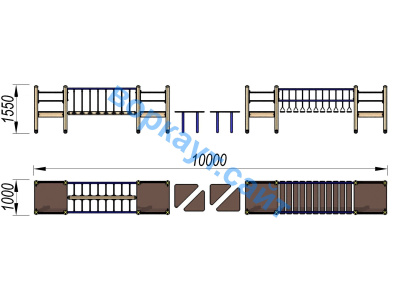 Детский спортивный комплекс Двойной мостик ДСК 3115 в Республике Дагестан