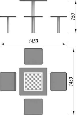 Шахматный стол МАФ 3516 в Республике Дагестан