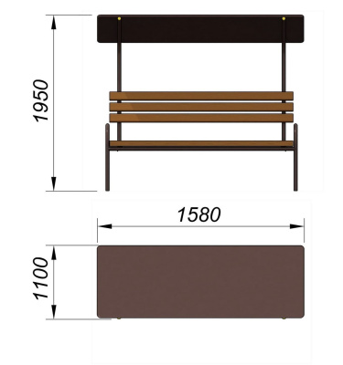 Лавочка под навесом МАФ 1607 в Республике Дагестан