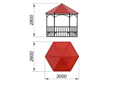 Беседка с лавками и полом МАФ 4122 в Республике Дагестан