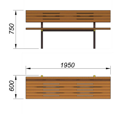 Диван уличный МАФ 1608 в Республике Дагестан