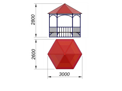 Беседка с лавками МАФ 4120 в Республике Дагестан
